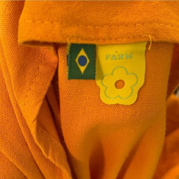 FARM Rio yellow one shoulder tiered maxi dress linen - Picture 11 of 15